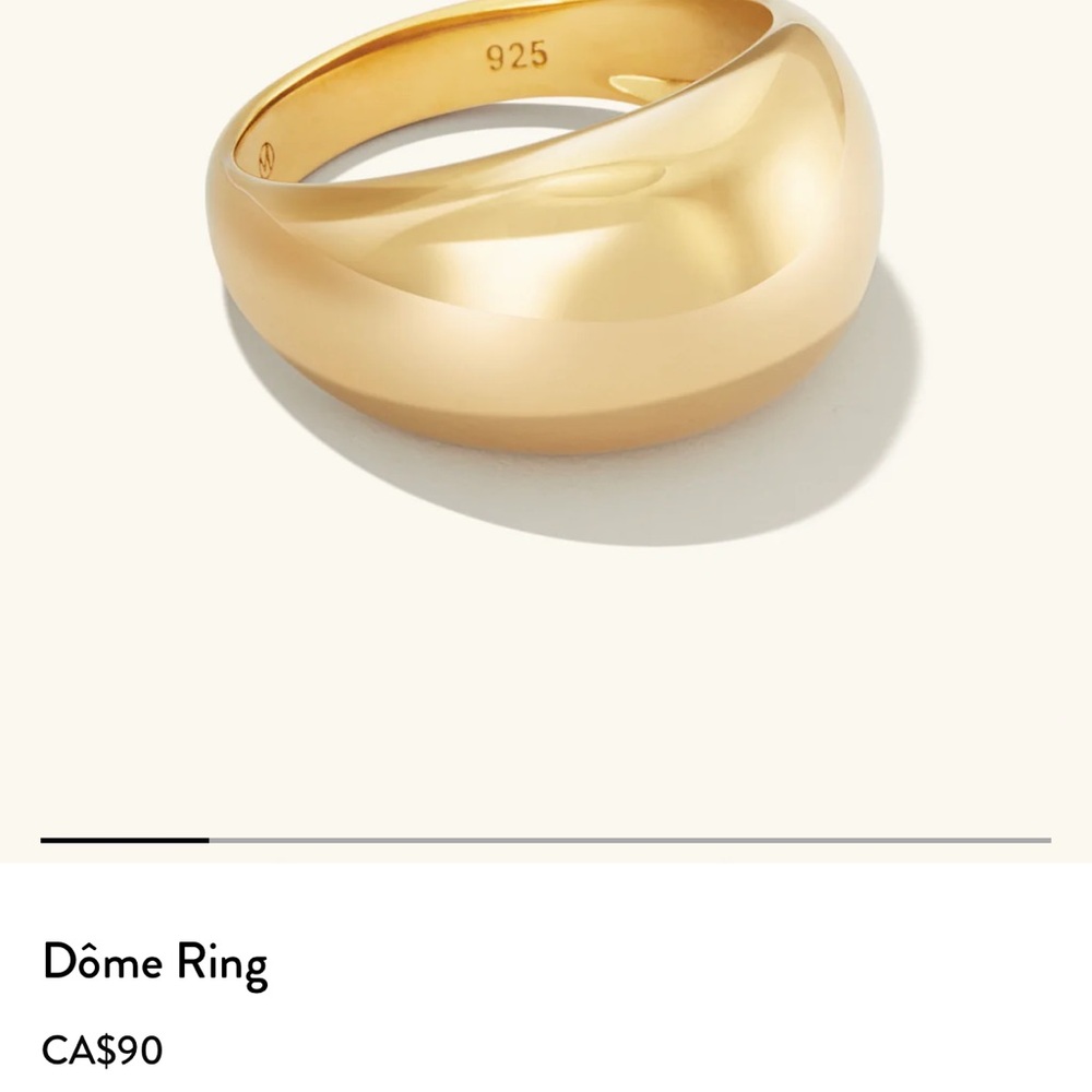 Mejuri Gold Vermeil Dôme Ring, Size 3